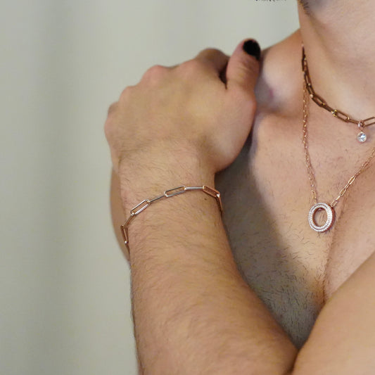 Chunky Paperclip Bracelet (Rose Gold)